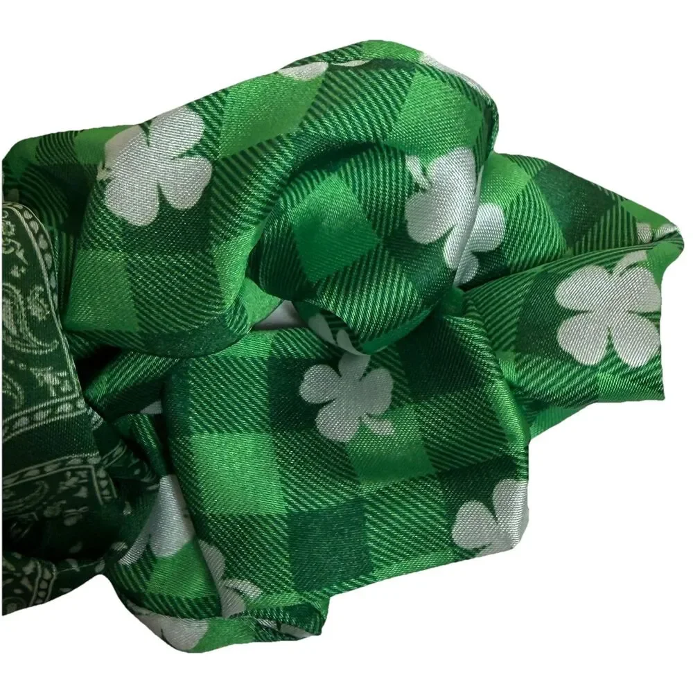 Bundle St Patrick’s Set Of 2 Leprechaun Hat Clips & 3 Pk Shamrock Scrunchies NEW
